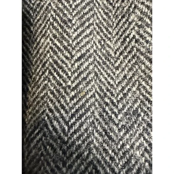 Vintage 90s Wool Hooded Swing Coat Cocoon Dolman Herringbone Small - Picture 8 of 14